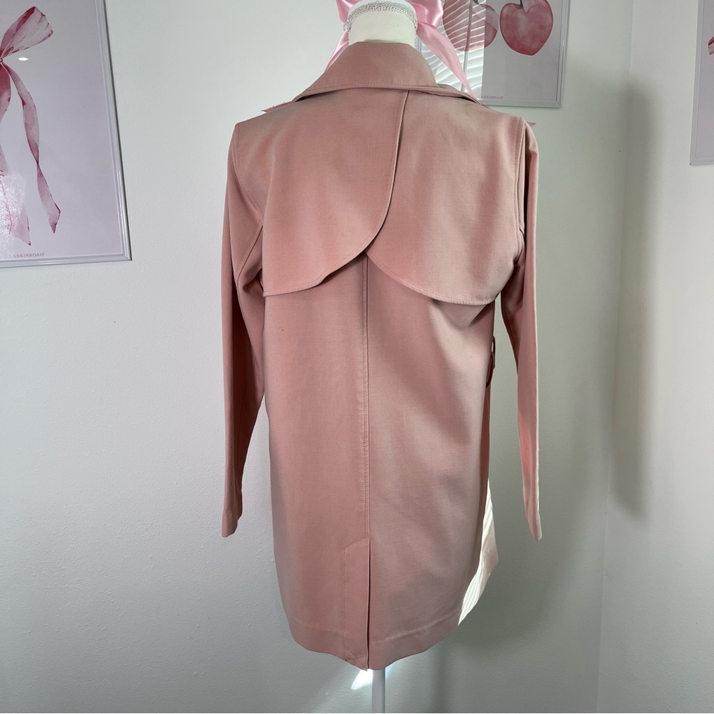 Abercrombie & Fitch Baby Pink Blush Trench Coat Y2K Vtg Womens Size Medium - Picture 6 of 9